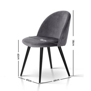 Ashley Rose Velvet Modern Dining Chair - Dark Grey - Ashley Rose