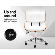 Load image into Gallery viewer, Ashley Rose Executive Wooden Office Chair Leather Computer Chairs Seat Bentwood White - Ashley Rose