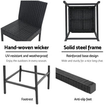 Load image into Gallery viewer, Ashley Rose Outdoor Bar Stools Dining Chairs Rattan Furniture X2 - Ashley Rose