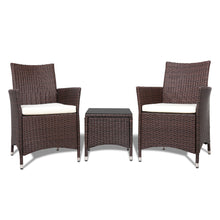 Load image into Gallery viewer, Ashley Rose 3pc Rattan Bistro Wicker Outdoor Furniture Set Brown - Ashley Rose