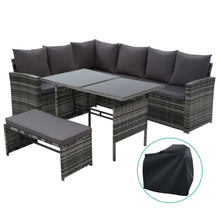 Load image into Gallery viewer, Ashley Rose Outdoor Furniture Sofa Set Dining Setting Wicker 8 Seater Storage Cover Mixed Grey - Ashley Rose