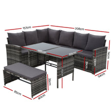 Load image into Gallery viewer, Ashley Rose Outdoor Furniture Sofa Set Dining Setting Wicker 8 Seater Storage Cover Mixed Grey - Ashley Rose