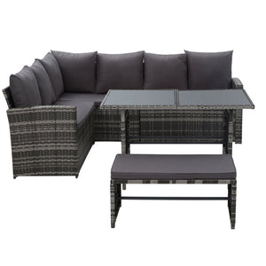 Ashley Rose Outdoor Furniture Sofa Set Dining Setting Wicker 8 Seater Storage Cover Mixed Grey - Ashley Rose