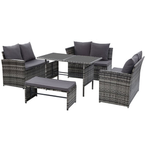 Ashley Rose Outdoor Furniture Sofa Set Dining Setting Wicker 8 Seater Storage Cover Mixed Grey - Ashley Rose