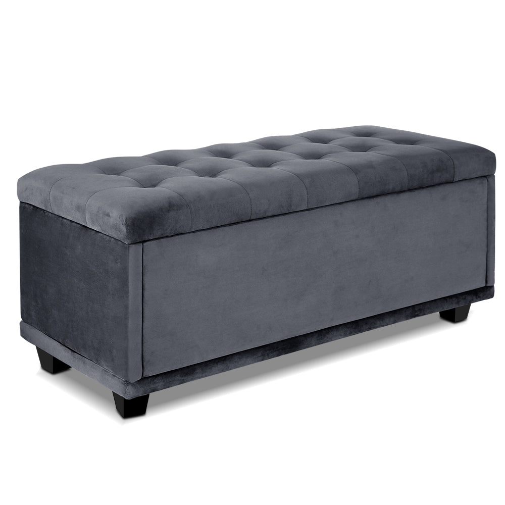 Ashley Rose Storage Ottoman Blanket Box Velvet Foot Stool Chest Couch Ashley Rose Storage Ottoman Blanket Box Velvet Foot Stool Chest Couch