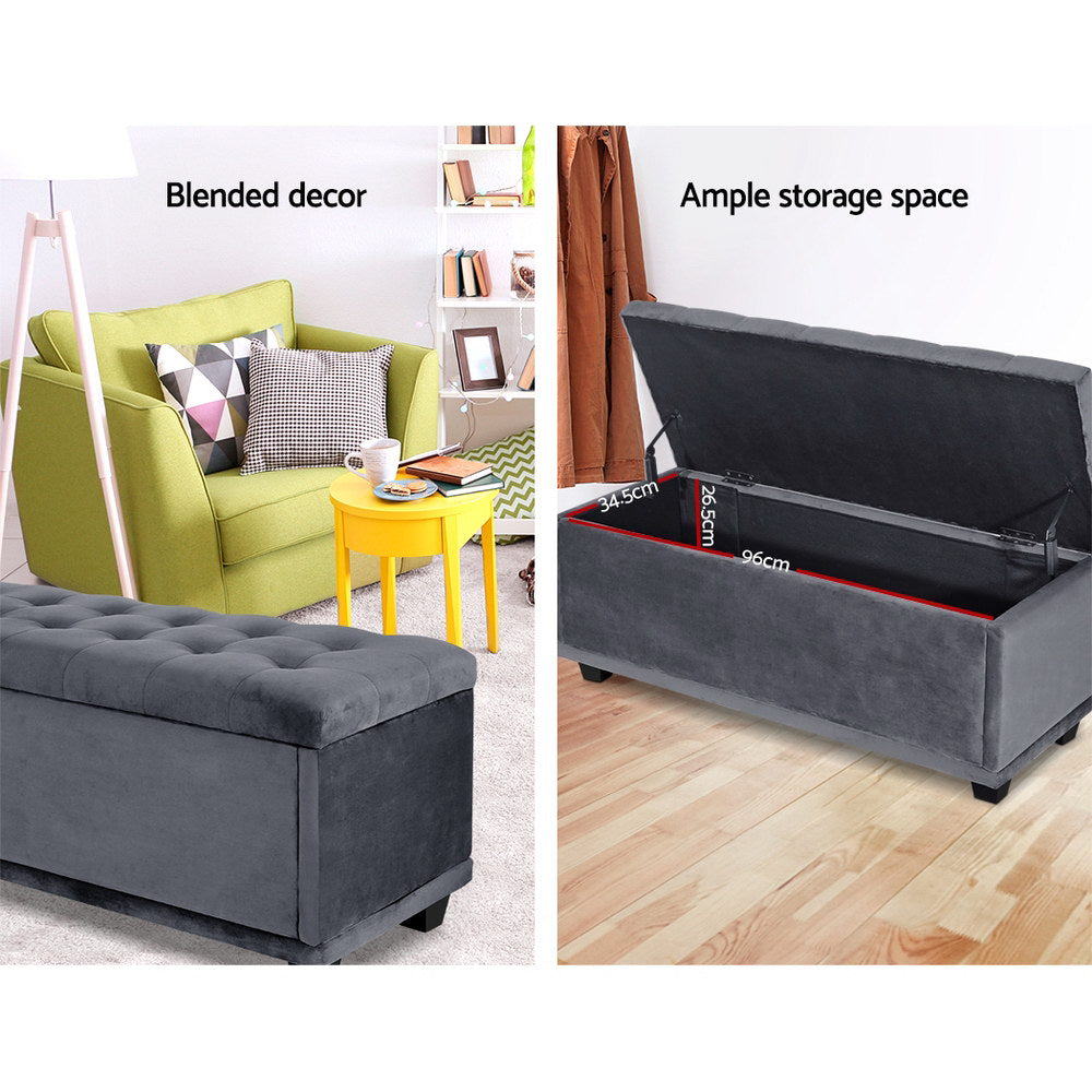 Ashley Rose Storage Ottoman Blanket Box Velvet Foot Stool Chest Couch Ashley Rose Storage Ottoman Blanket Box Velvet Foot Stool Chest Couch