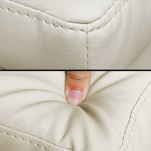 Ashley Rose PU Leather Storage Ottoman - Cream - Ashley Rose