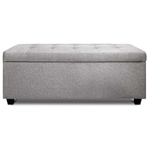 Ashley Rose Large Fabric Storage Ottoman - Light Grey - Ashley Rose