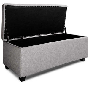 Ashley Rose Large Fabric Storage Ottoman - Light Grey - Ashley Rose