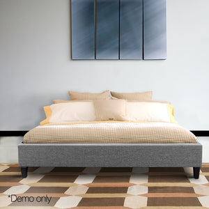 Ashley Rose King Size Bed Base Frame Pine Wood Slats - Grey - Ashley Rose