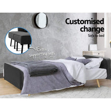 Load image into Gallery viewer, Ashley Rose 1950mm 3 Seater Sofa Bed Recliner Lounge Chair Tufted Plush Fabric Dark Grey - Ashley Rose