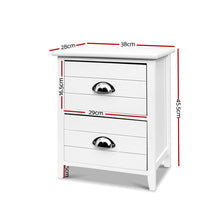 Load image into Gallery viewer, Ashley Rose 2x Bedside Table Nightstands 2 Drawers Storage Cabinet Bedroom Side White - Ashley Rose