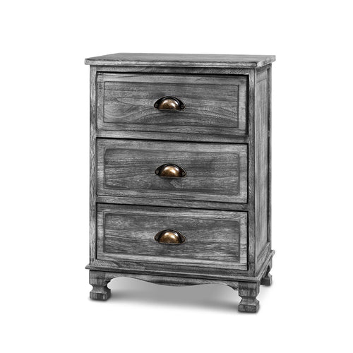 Ashley Rose Bedside Tables Side Table Drawers Cabinet Vintage Grey Nightstand Storage - Ashley Rose