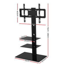 Load image into Gallery viewer, Ashley Rose Floor TV Stand Brakcket Mount Swivel Height Adjustable 32 to 70 Inch Black - Ashley Rose