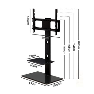 Ashley Rose Floor TV Stand with Bracket Shelf Mount - Ashley Rose