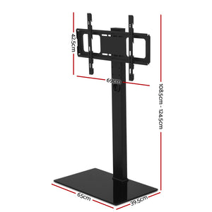 Ashley Rose Floor TV Stand Brakcket Mount Swivel Height Adjustable 32 to 70 Inch Black - Ashley Rose
