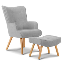 Load image into Gallery viewer, Ashley Rose Armchair and Ottoman - Light Grey - Ashley Rose