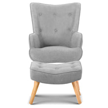 Load image into Gallery viewer, Ashley Rose Armchair and Ottoman - Light Grey - Ashley Rose