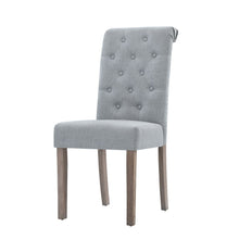 Load image into Gallery viewer, Ashley Rose 2x Dining Chairs French Provincial Kitchen Cafe Fabric Padded High Back Pine Wood Light Grey - Ashley Rose