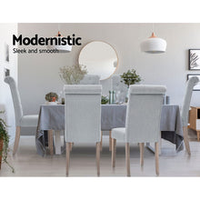 Load image into Gallery viewer, Ashley Rose 2x Dining Chairs French Provincial Kitchen Cafe Fabric Padded High Back Pine Wood Light Grey - Ashley Rose
