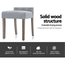 Load image into Gallery viewer, Ashley Rose 2x Dining Chairs French Provincial Kitchen Cafe Fabric Padded High Back Pine Wood Light Grey - Ashley Rose