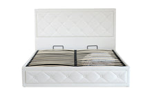 Load image into Gallery viewer, Jasmine PU Leather Queen Gas Lift Ottoman Storage Bed White - Ashley Rose