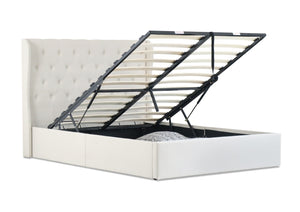 Cambridge Fabric King Gas Lift Ottoman Storage Bed Beige/Cream - Ashley Rose