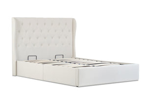 Cambridge Fabric King Gas Lift Ottoman Storage Bed Beige/Cream - Ashley Rose