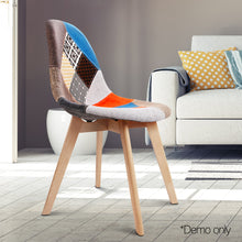 Load image into Gallery viewer, Ashley Rose Set of 2 Retro Beech Fabric Dining Chair - Multi Colour - Ashley Rose