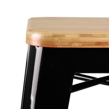 Load image into Gallery viewer, Ashley Rose Set of 2 Wooden Backless Bar Stools- Black - Ashley Rose