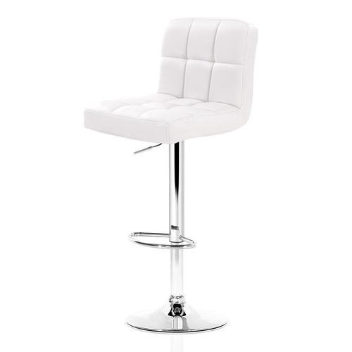 Ashley Rose Set of 2 PU Leather Bar Stools - White - Ashley Rose
