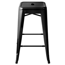 Load image into Gallery viewer, Ashley Rose Set of 4 Metal Backless Bar Stools - Glossy Black - Ashley Rose