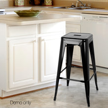 Load image into Gallery viewer, Ashley Rose Set of 4 Metal Backless Bar Stools - Glossy Black - Ashley Rose