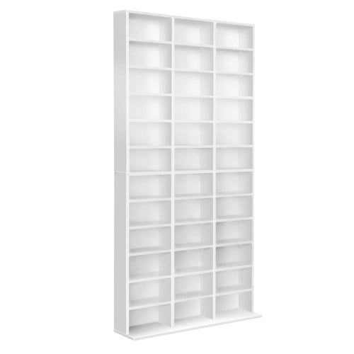 Ashley Rose Adjustable Book Storage Shelf Rack Unit - White - Ashley Rose