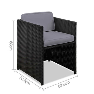 Ashley Rose 5 Piece Wicker Outdoor Dining Set - Black - Ashley Rose