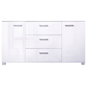 Ashles Rose High Gloss Sideboard Storage Cabinet Cupboard - White - Ashley Rose