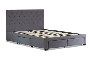 Alabama Fabric King Drawers Storage Bed Grey - Ashley Rose