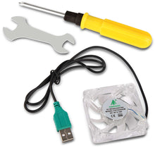 Load image into Gallery viewer, Adjustable Computer Stand with Cooler Fan - White - Ashley Rose