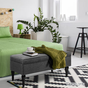 Ashley Rose Fabric Storage Ottoman - Grey - Ashley Rose